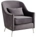 Elaina Velvet Dark Gray Accent Chair