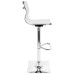 Master White Faux Leather Chrome Adjustable Swivel Bar Stool