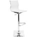 Master White Faux Leather Chrome Adjustable Swivel Bar Stool