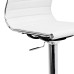 Master White Faux Leather Chrome Adjustable Swivel Bar Stool