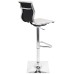 Master White Faux Leather Chrome Adjustable Swivel Bar Stool