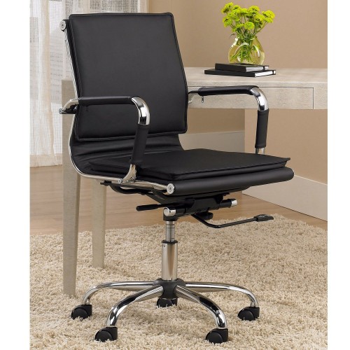 Tanner Black Faux Leather Lowback Desk Chair