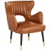 Mauro Retro Brown Leather Accent Chair