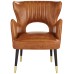 Mauro Retro Brown Leather Accent Chair