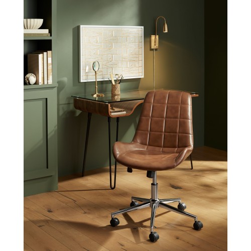 Daniel Brown Faux Leather Adjustable Office Chair