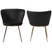 Farah Black Velvet Fabric Dining Chairs Set of 2
