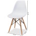 Jaspen White Plastic Oak Brown Wood Dining Chairs Set of 4