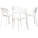 Baxton Studio Rae White Stackable Dining Chairs Set of 4