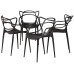 Baxton Studio Landry Black Stackable Dining Chairs Set of 4