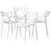 Baxton Studio Landry White Stackable Dining Chairs Set of 4