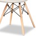 Galen Beige Plastic Oak Brown Wood Dining Chairs Set of 4