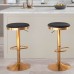 Dakota Black Velvet Fabric Adjustable Bar Stools Set of 2