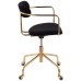 Demi Black Velvet Fabric Adjustable Swivel Office Chair