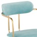Demi Light Blue Velvet Fabric Adjustable Swivel Office Chair