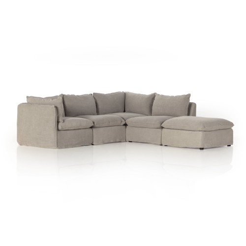 Andre Slipcover 4 Pc Sectional W/ Ottoman