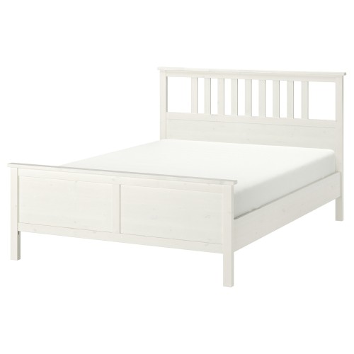 HEMNES Bed frame, white stain/Luröy, Queen - IKEA